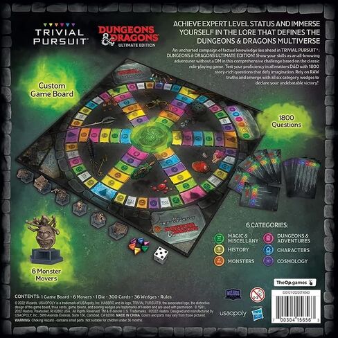 Trivial Pursuit: Dungeons & Dragons Ultimate Edition | Collectible Trivia Board Game Featuring 6 Monster Movers and 1800 Questions Across 6 Categories | Officially-Licensed D&D Game & Merchandise in Saudi Arabia