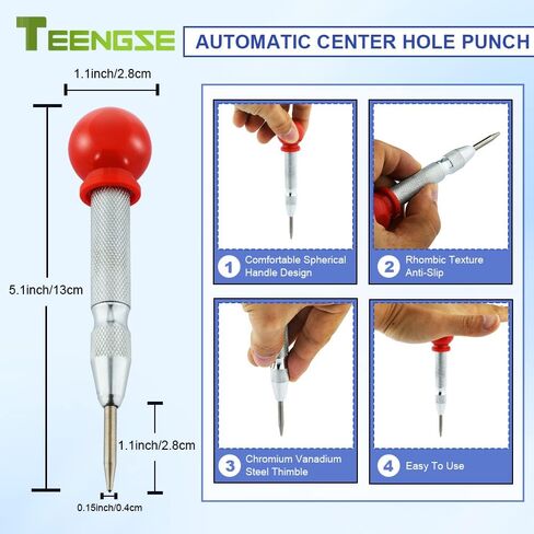 Carpenter Mechanical Pencils, Mechanical Woodworking Pencil Set with Built-in Sharpener, Automatic Center Hole Punch, Carpentry Marking Scribe Tools for Construction Architect DIY in Kuwait