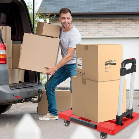 22x16.5in Portable Scalable Platform Trucks for Furniture Travel, 300LB Foldable Trolley Dolly Rolling Cart with Five Mute Wheels, Grocery Luggage Collapsible Moving Hand Heavy Duty Push Truck Shopp in Kuwait