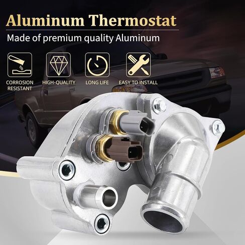 Dokili Aluminum Thermostat Housing Assembly 4L5E8A586AB Fit for 2001-2005 Ford Explorer for 2001-2011 Ranger for 2001-2008 Mazda B4000 for 2001 Mercury Mountainee in Saudi Arabia