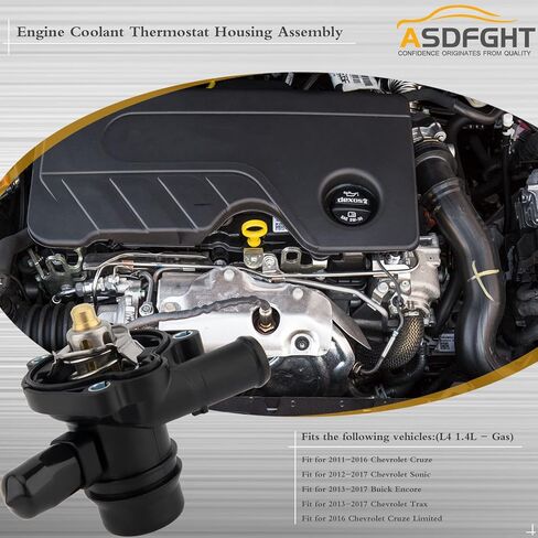 منظم حرارة سائل تبريد المحرك مع مستشعر، يستبدل 131-180 55565336 55593034 55579010 902-808 730-221 يناسب 2011-2021 بويك تشيفي 1.4 لتر 2011-2021 إنكور، كروز، كروز ليمتد، سونيك، تراكس in Kuwait