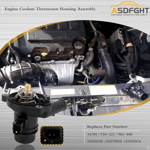 منظم حرارة سائل تبريد المحرك مع مستشعر، يستبدل 131-180 55565336 55593034 55579010 902-808 730-221 يناسب 2011-2021 بويك تشيفي 1.4 لتر 2011-2021 إنكور، كروز، كروز ليمتد، سونيك، تراكس in Kuwait