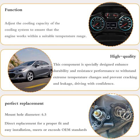 منظم حرارة سائل تبريد المحرك مع مستشعر، يستبدل 131-180 55565336 55593034 55579010 902-808 730-221 يناسب 2011-2021 بويك تشيفي 1.4 لتر 2011-2021 إنكور، كروز، كروز ليمتد، سونيك، تراكس in Kuwait