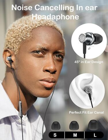 USB C Headphones Wired, Noise Cancelling in Ear USB C Earphone Corded Compatible to iPhone 15 /Pro Max Samsung S24 S23 S22 S21 S20+ Fold 3 4 5 Pixels 7 8 6 4 Pro in Saudi Arabia