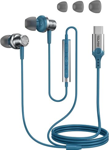 USB C Headphones Wired, Noise Cancelling in Ear USB C Earphone Corded Compatible to iPhone 15 /Pro Max Samsung S24 S23 S22 S21 S20+ Fold 3 4 5 Pixels 7 8 6 4 Pro in Saudi Arabia