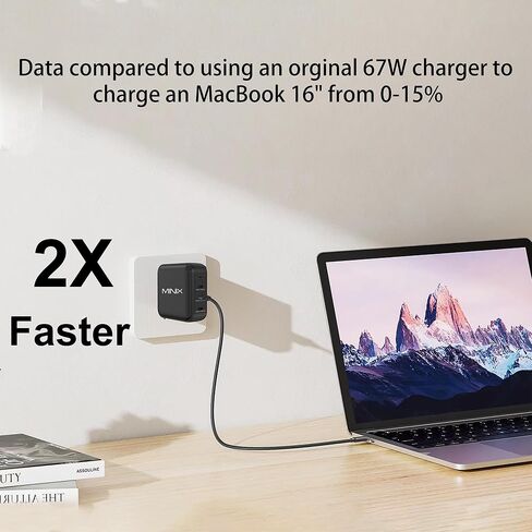شاحن MINIX 140 واط USB C شاحن Mac Book Pro قابل للطي، PD 3.1 PPS 3 × منافذ USB من النوع C (بحد أقصى 140 واط) محول طاقة جداري سريع GaN II Loptop متوافق مع MacBook Pro16" iPhone 14 وGalaxy والمزيد. in Kuwait