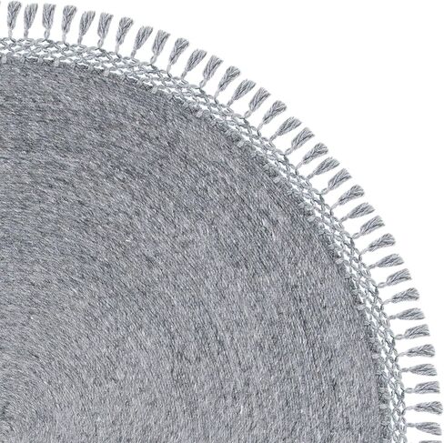 SAFAVIEH Sahara Collection 3' Round Beige SAH490A Handmade Boho Tassel Area Rug in Saudi Arabia