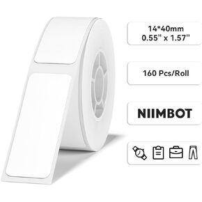NIIMBOT D11 Label Maker Tape D110 Adapted Label Print Paper, Self-Adhesive Labeling Tape Replacement 0.47" X 0.94" (12 X 24mm) Thermal Label Tape for Home Office, 230 Labels/Roll, White