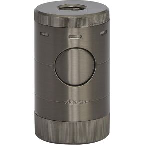 Xikar Volta Quad Flame Tabletop Lighter, High Performance, Camera Aperture-Inspired Lid, Gunmetal
