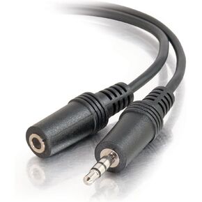 C2G Legrand 3.5MM Stereo Audio Cables, 3.5MM Male to Female Cord, Black Audio Cable with In-Wall, CMG-Rated Jacket, 6 Foot 3.5MM Audio Cable, 1 Count, C2G 40407