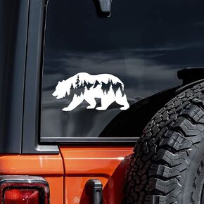 Bear Mountains Adventure Wanderlust Decal Vinyl Sticker Auto Car Truck Wall Laptop | White| 7.5" x 3"