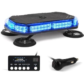 Xprite 42 مصباح LED على السطح العلوي، شريط ضوء وامض للتحذير من مخاطر الطوارئ عالي الوضوح مع لوحة تحكم لشاحنات سيارات الإسعاف من منظور رجال الإطفاء - أبيض وأحمر
