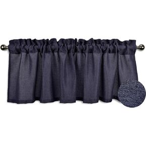 Aiking Home Pure 100% Faux Linen Window Valance - Size 56 inch x 16 inch, Aqua