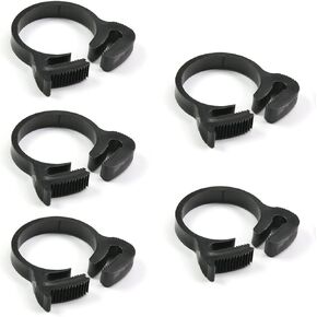 MroMax 11.7mm-12.2mm/0.46"-0.48" Adjustable Double Grip Nylon Ratcheting Hose Clamp Black 5pcs