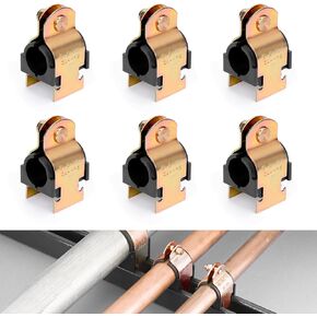Forestchill Rubber Cushion Strut Clamp, 6 Pcs High Temperature Resistance Zinc-plated Strut Clamps for Copper Pipes, Galvanized Tubings, PEX Pipes, and Gas Pipings (1 Inch)