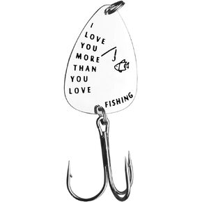 I Love You More Than You Love Fishing Lure Gift for Him Fisherman Gifts for Men Dad Couple Gift Birthday Christmas Valentines Gifts for Boyfriend Husband Hubby from Daughter Son