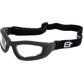 نظارات Birdz Eyewear Soar Safety للدراجات النارية بإطار أسود مبطن وعدسات شفافة