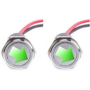 YWBL-WH LED Dash Panel Warning Fog Turn Light Indicator 14mm 12V LED Indicator Light (2 Pcs)