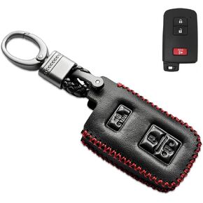 MECHCOS Compatible with Toyota 4Runner Tacoma Sequoia RAV4 Tundra Prius C V Land Cruiser C-HR Highlander Camry Avalon Corolla Prius Prime Leather Key Fob Cover Pouch Bag Case Protector Shell