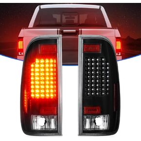 مجموعة مصابيح LED الخلفية تناسب Ford F150 1997-2004، لـ F250 Light Duty 1997-1999، لـ F250/F350/F450/F550 Super Duty 1999-2007 (تناسب موديلات Styleside/Fleetside فقط)، عدسة دخان سوداء اللون