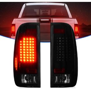 LED Tail Lights Assembly Fit for Ford F150 1997-2004, for F250 Light Duty 1997-1999, for F250/F350/F450/F550 Super Duty 1999-2007 (Fits Styleside/Fleetside Models ONLY), Black Housing Clear Lens