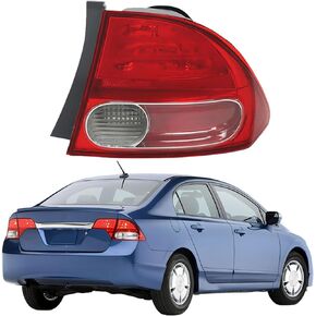 WFLNHB Right Side Tail Light Assembly Replacement for Honda Civic Sedan 2006-2008 Passenger Side Rear Brake Lamp 33501SNAA02 HO2801165