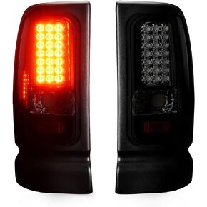 Tresound LED Tail Light for Dodge Ram 1500 1994-2001, Ram 2500 3500 1994-2002 Rear Taillight Assembly Chrome Housing Smoked Lens