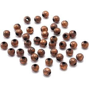 300Pcs/lot 3mm Antique Copper Round Spacer Beads Smooth Ball End Seed Metal Beads for Jewelry Making Findings Accessories Supplie Beads and Bead Assortments (0.12inch)