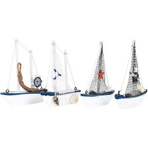 IMIKEYA 4pcs Mini Sailboat Model Sailboat Ornament Beach Decor Sailboat Decor Nautical Decor Sailboat Model Nautical Party Decorations