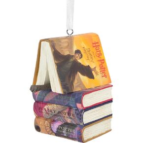 Hallmark Harry Potter Stacked Books with Wand, Resin, Christmas Ornament