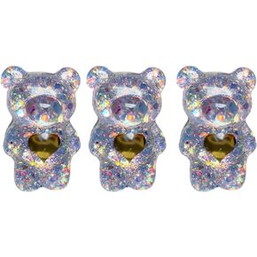 3 Pieces Purple Mobile Phone Finger Stand Cute Bear Doll Phone Holder Griptok Support Comfortable Grip Anti-Slip Creative Flexible Light Cell Phone Stands 3D Laser Phone Griptok Folding Accessories