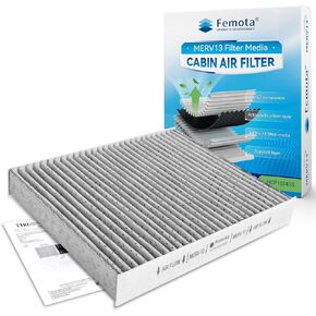 MERV 13 Cabin Air Filter with Activated Carbon, CF10743 for Chrysler Town & Country, Dodge Grand Caravan, Nissan Armada/Titan, G25/G35/M45/QX56