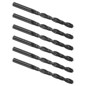 12PCS Twist Drill Bit - [3/16"] High-Speed Steel Round Shank Jobber Bit Set Black for Metal Wood Plastic Steel Use, 60mm/2.36" Blade Length