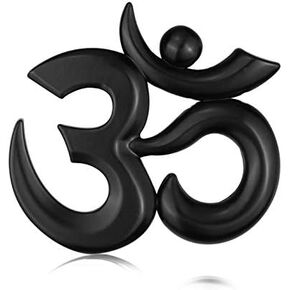 2.5 × 2.4 بوصة شعار سيارة معدني Om Aum رمز روحي أسود in Kuwait