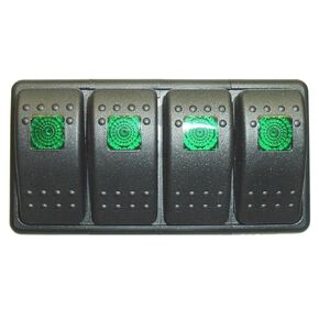 Fastronix Lighted (4) Rocker Switch Panel Auto/Marine (Multi Color)