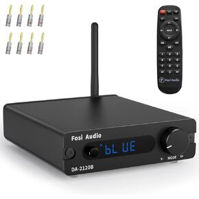 Fosi Audio DA2120B بلوتوث 5.0 صوت ستيريو 2.0 قناة استقبال مكبر للصوت صغير هاي فاي مضخم الطاقة الرقمي DAC AUX USB U-Disk بصري محوري لتحويل الصوت مع جهاز التحكم عن بعد 100 واط × 2 in Kuwait