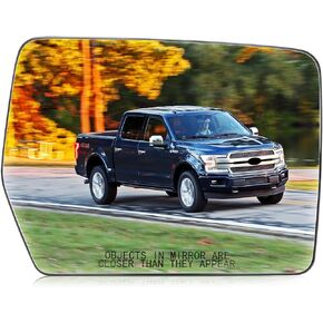 Driver Side Mirror Glass for Ford F150 2011 2012 2013 2014 Towing Heated W/Back Plate Replace ‎‎BL3Z-17K707-E, LH