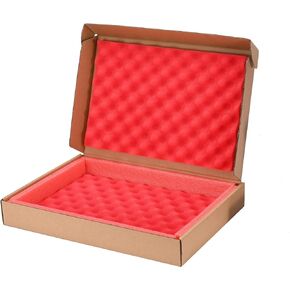 Laptop Shipping Box Secure Mailer Box Kraft Mailing Box with Protection Foam Without Available Space for Chargers or Cords, Fits Laptop Screen Sizes Up to 17.6 Inch