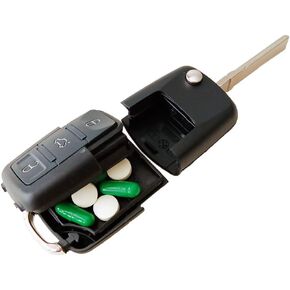 Fake Car Key Diversion Safe - Hidden Secret Compartment Stash it Box Discreet Decoy Car Key Fob to Hide Store Money, Jewelry Small Container to Keep Valuables Safe in Plain Sight Storage Keychain (1)