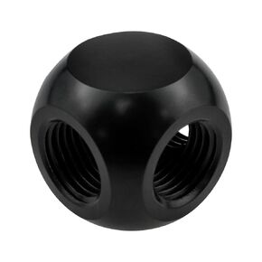 G1/4“ Water Cooling Spherical 3 Way T-Type Connector Thread Water Cooling Fitting Computer Water Cooling Accessories Computer Water Cooling System Connector Black -1PCS