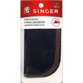 SINGER 00086 5-Inch by 5-Inch Dark Assorted Iron On Patches, 4-Count (101227)
