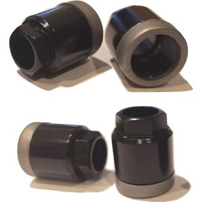 Set of 4 Universal Black TPMS Sensor Air Valve Stem Mounting Nuts Replaces 17-20206AK Dill 1090k 200k 1096 Schrader 20023 20036 Fits Acura Audi Honda BMW Kia Hyundai Mercedes Porsche VW etc.