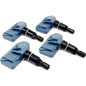 مجموعة ITM مكونة من 4 أجهزة استشعار ضغط الإطارات TPMS بتردد 315 ميجا هرتز تحل محل جزء Ford OE # 9L3Z-1A189-A مع استبدال سيقان صمام الألومنيوم باللون الأسود اللامع أو الأسود اللامع (أسود لامع)