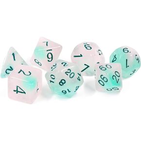 RPG Dice Set (7): Frosted Glowworm