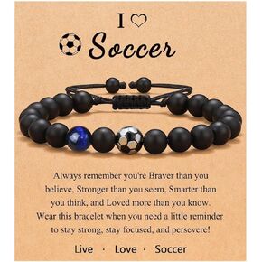 Rnivida Bracelet Gifts Confirmation Jewelry for Teen boys Girls,Soccer Baseball Bracelet with Blue Tiger Eye