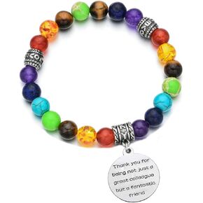Colleague Leaving Gift 7 Chakra Bracelet Thank You for Being Not Just a Great Colleague But a Fantastic Friend Appreciation Coworker Jewelry