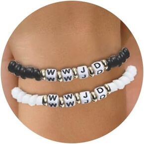 WWJD Bracelets for Men Women What Would Jesus Do Bracelet Summer Christian Jewelry W.W.J.D God Jesus Leather Bead Beaded Bracelet Boy Girl Gifts