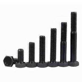 M10-1.5 x 110mm Hex Head Screw Bolt, Carbon Steel Grade 8.8, Black Oxide Finish,Metric Thread, Hexagon Head Bolts for Hardware Furniture Machinery,UNFull Thread（Thread L：27mm）2 PCS