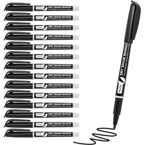 MaxGear Dry Erase Markers, 15 Count Fine Tip Dry Erase Markers Black, Fine Point Dry Erase Markers Low Odor, White Board Dry Erase Markers Bulk, Thin White Board Markers Dry Erase for Office, Home