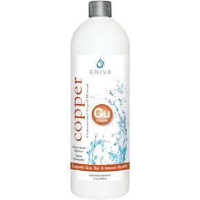 Liquid Ionic Copper Supplement (16oz) Healthy Skin, Veins and Body. Doctor Formulated. Zero Calories. Zero Sugar. Keto Friendly. by Eniva Health.